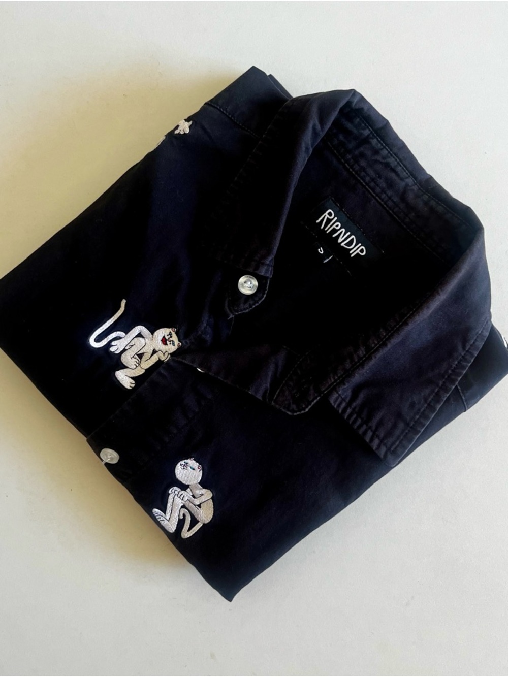 RIPNDIP Dance Party Short Sleeve Button Front Shirt Size S